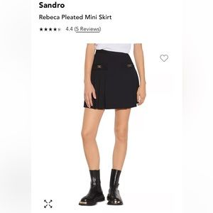 Sandro rebeca wool pleated mini skirt